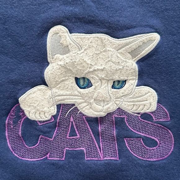 Vintage 90s Cats Sweatshirt Size Medium Made in USA - Picture 3 of 4